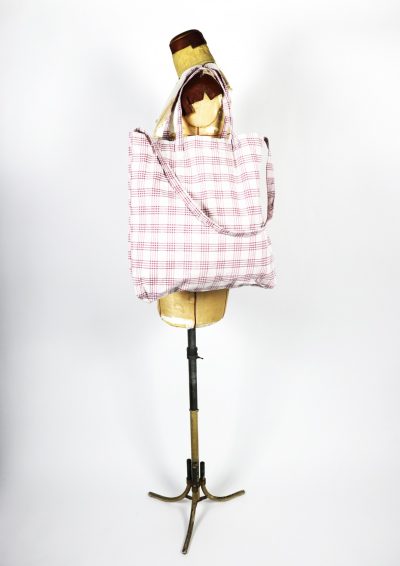 German fabric ,Cotton check,Bag,Brown.remake,