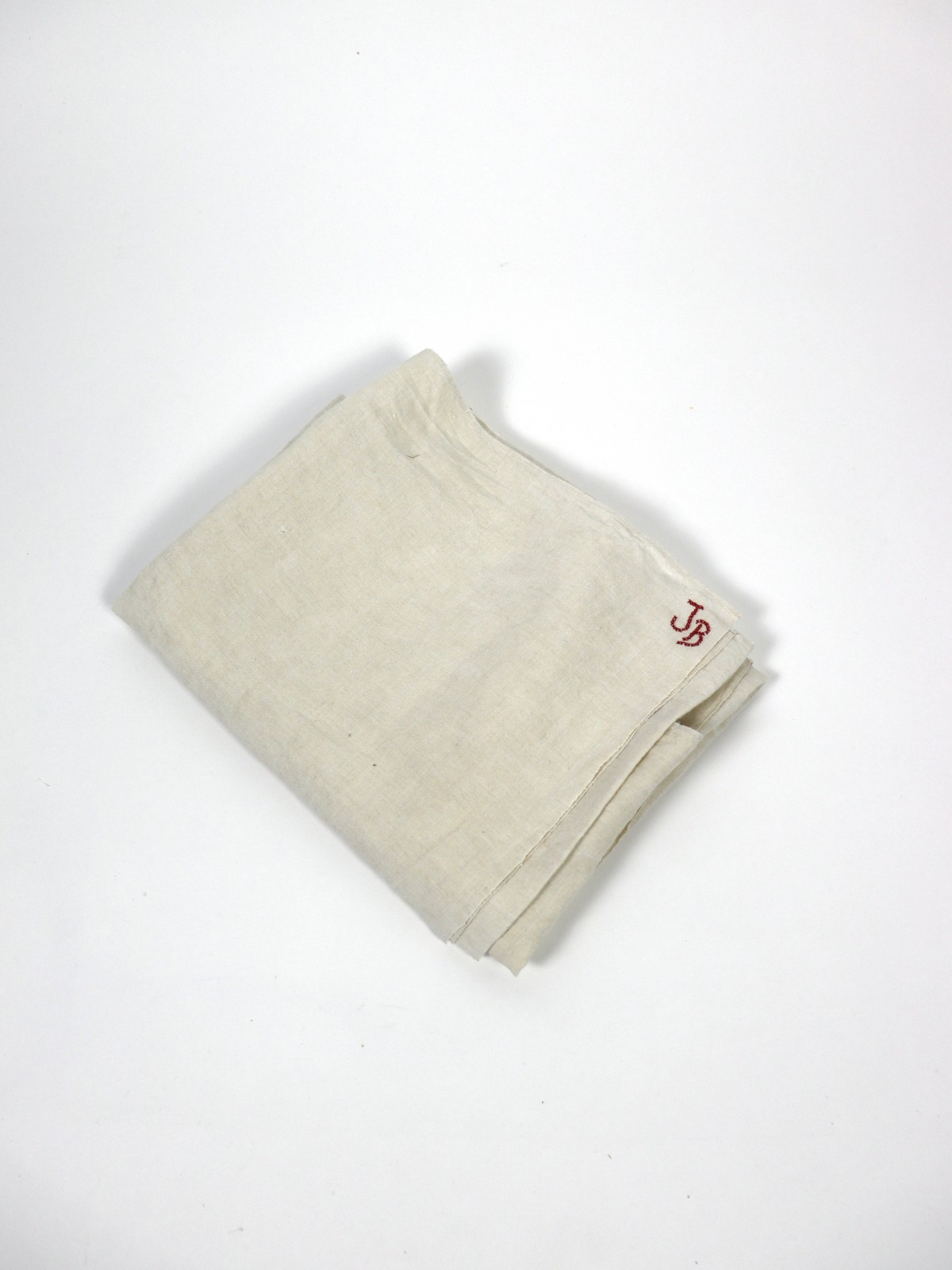 French linen sheet, White linen, monogram