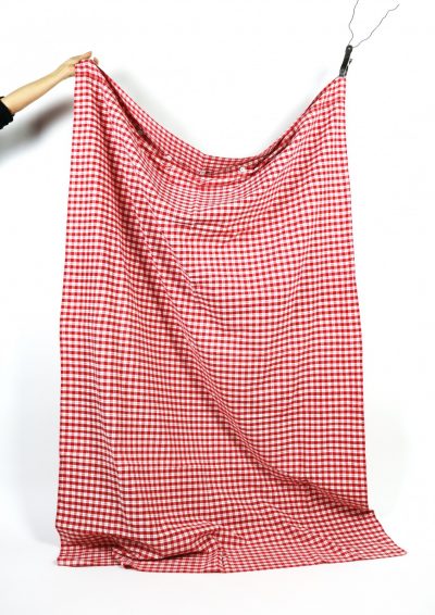 German cotton check fabric cover,BROWN.