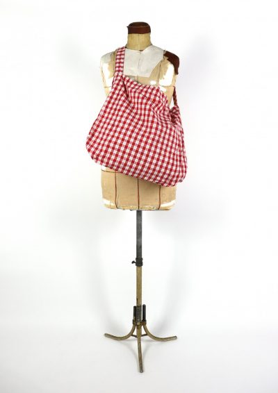 german cotton check fabric,brown.remake,bag
