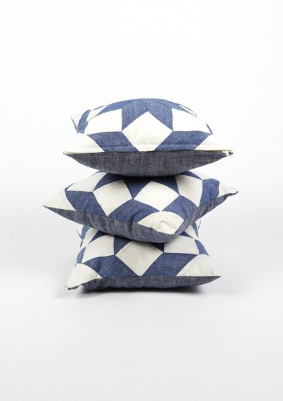 Quilt, dead stock chambrey fabric, cushion, USA,