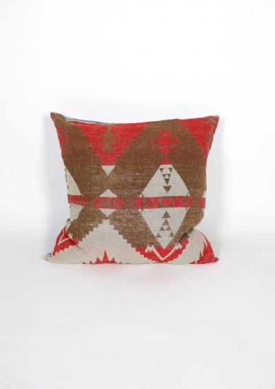 vintage camp blanket, cushion, brown.remake, ralph lauren