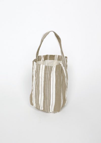 vintage lnen, french ticking fabric, brown.remake bag