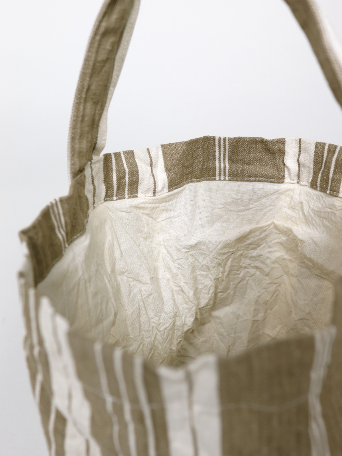 vintage fabric, french ticking fabric, brown.remake bag