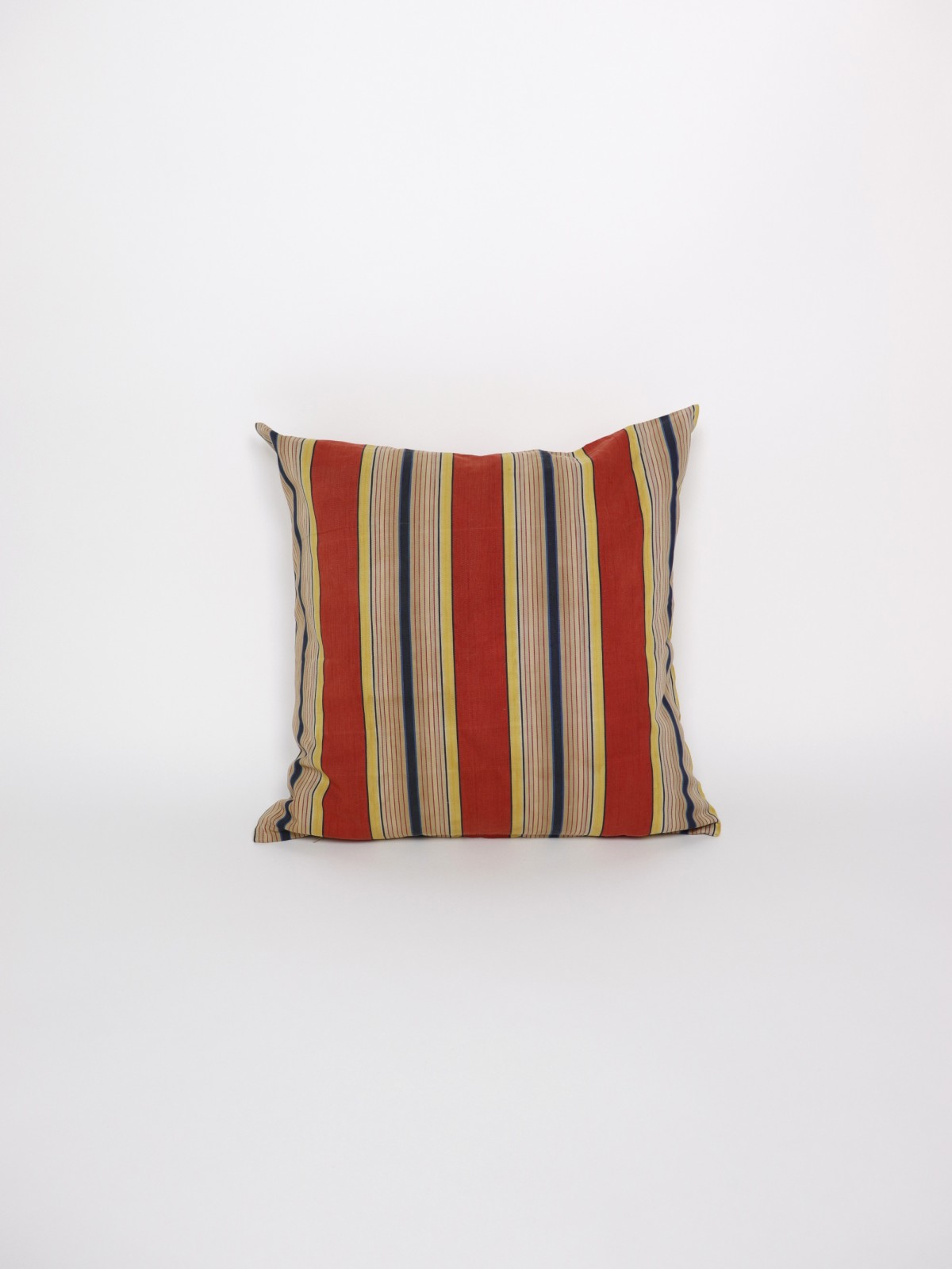 1950's ticking cotton fabric cushion, french fabric cushion,brown.remake cushion