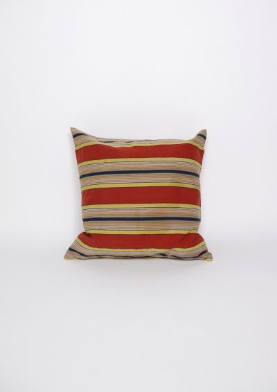 1950's french ticking cotton fabric cushion, french fabric cushion, brown.remake cushion