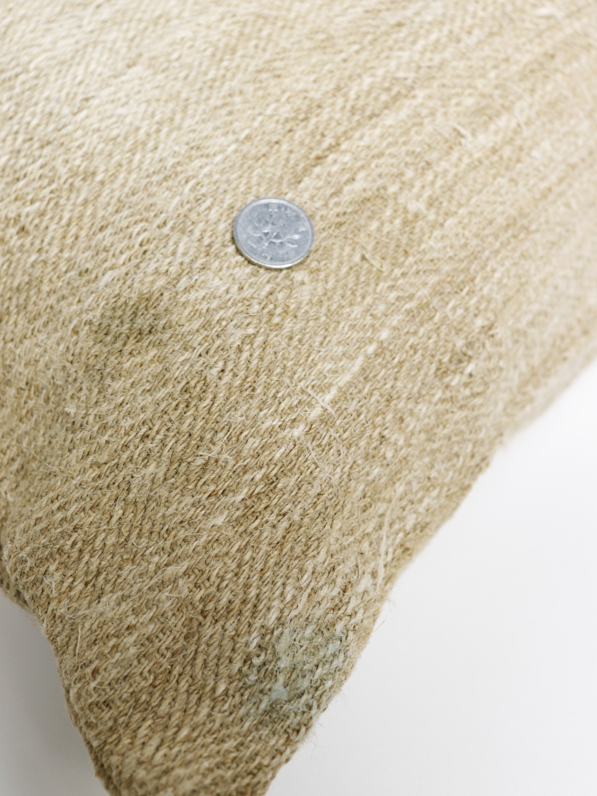 1950's grain sack fabric cushion, brown.remake cushion