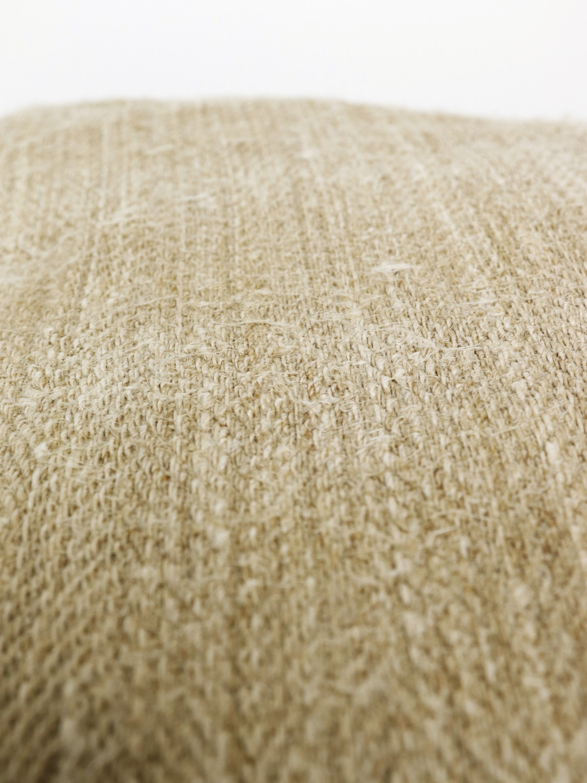 1950's grain sack fabric cushion, vintage hemp fabric cushion, brown.remake cushion