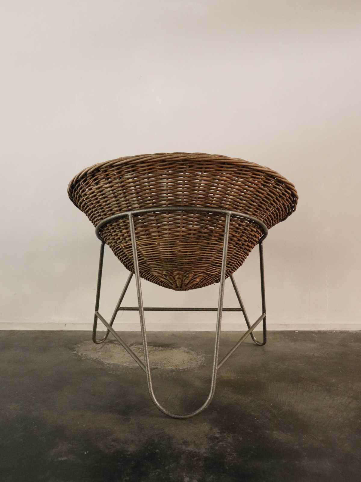 1950's, rattan chair, basket chair, germany