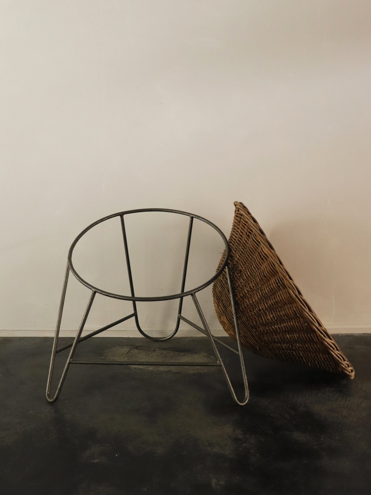 1950's, rattan chair, basket chair, germany