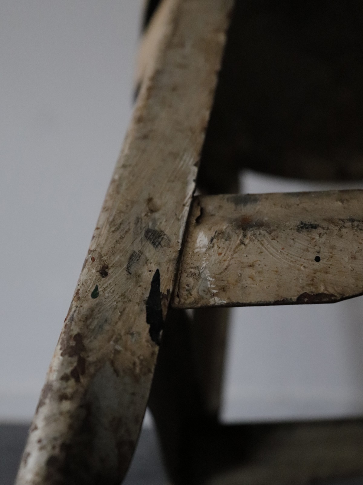 metal stool, metal table, france