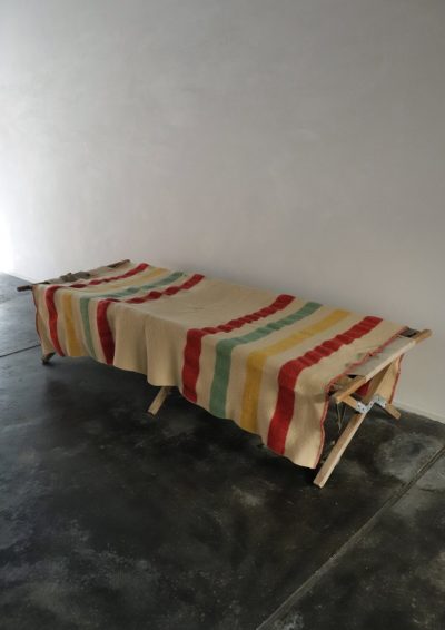 Vintage wool blanket with line