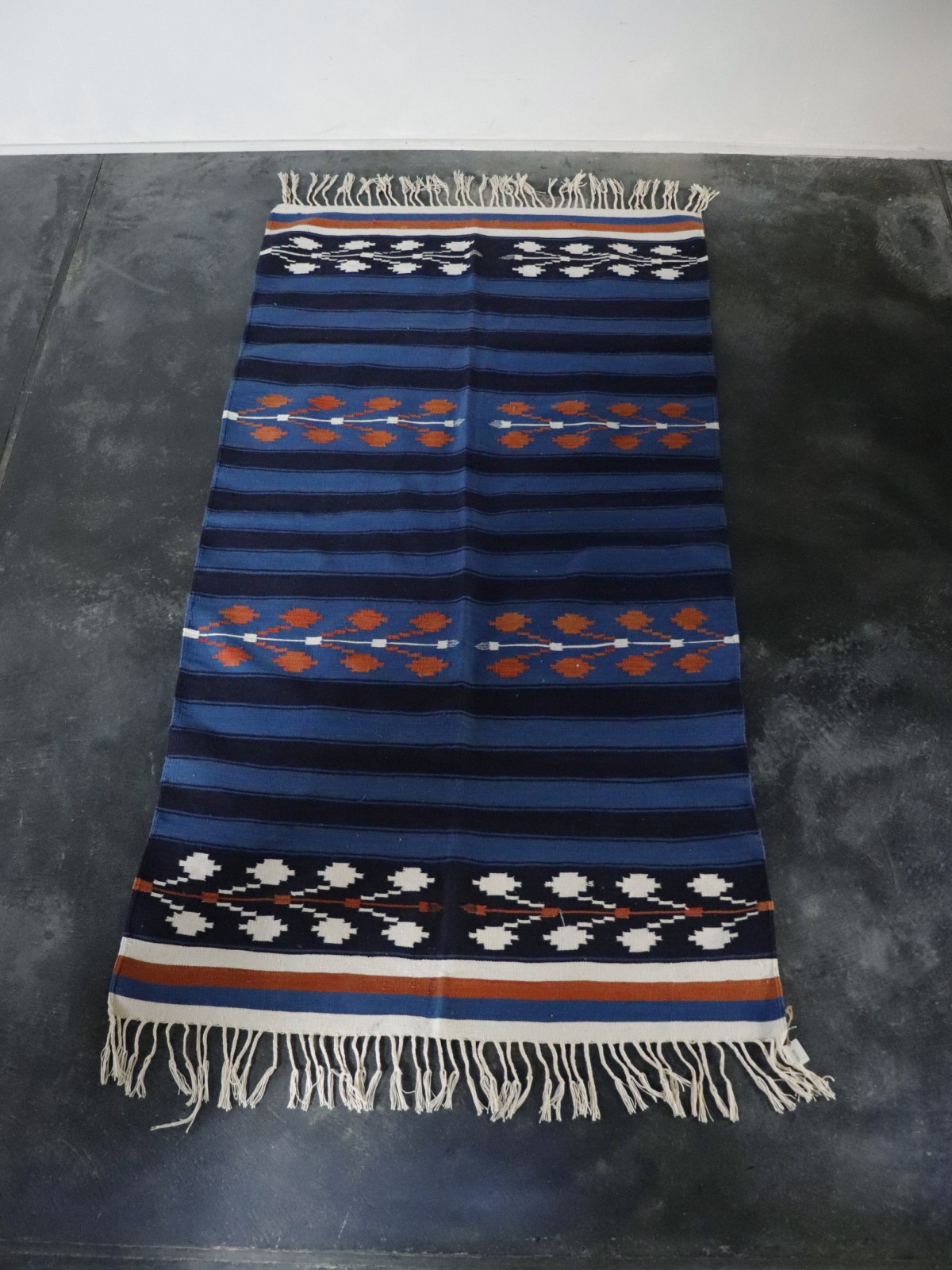 Cotton rug, stripe rug, Vintage rug