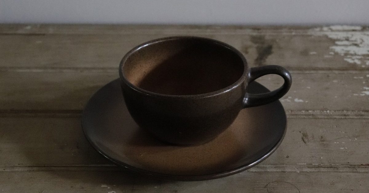 1970's Heath ceramics sea sand cup and saucer – BROWN. | 京都 二条新町の生活雑貨店