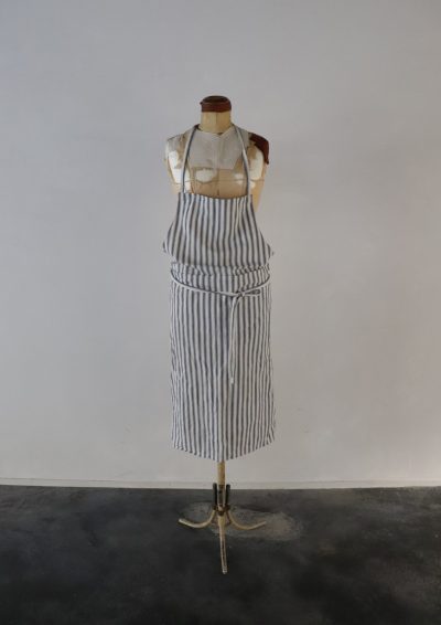 vintage ticking fabric, apron,brown.remake,