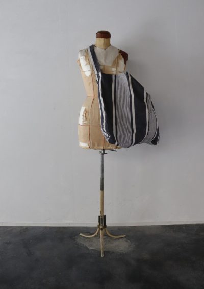 ticking fabric, french cotton, bag, brown remake, france