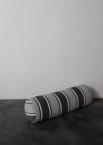 ticking fabric, french cotton, bolster, cushion, brown remake, france