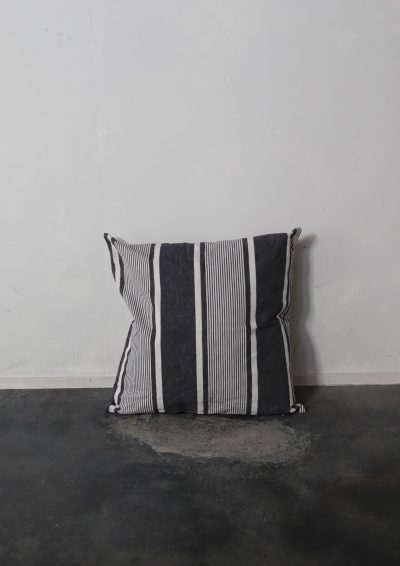 ticking fabric, french cotton, cushion, brown remake, france