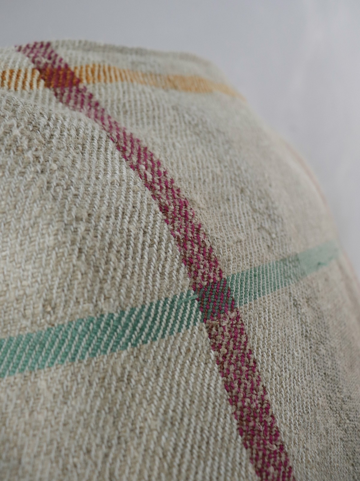 grain sack fabric,hungary, cushion, brownremake