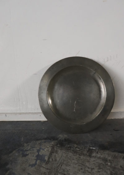 vintage pewter plate, france