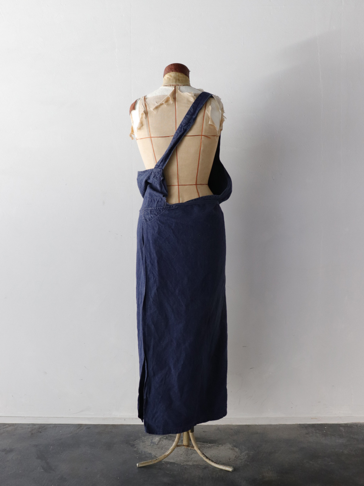 1960's,indigo linen,France,apron