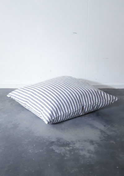Vintage french ticking cotton fabric, cushion, BROWN. remake