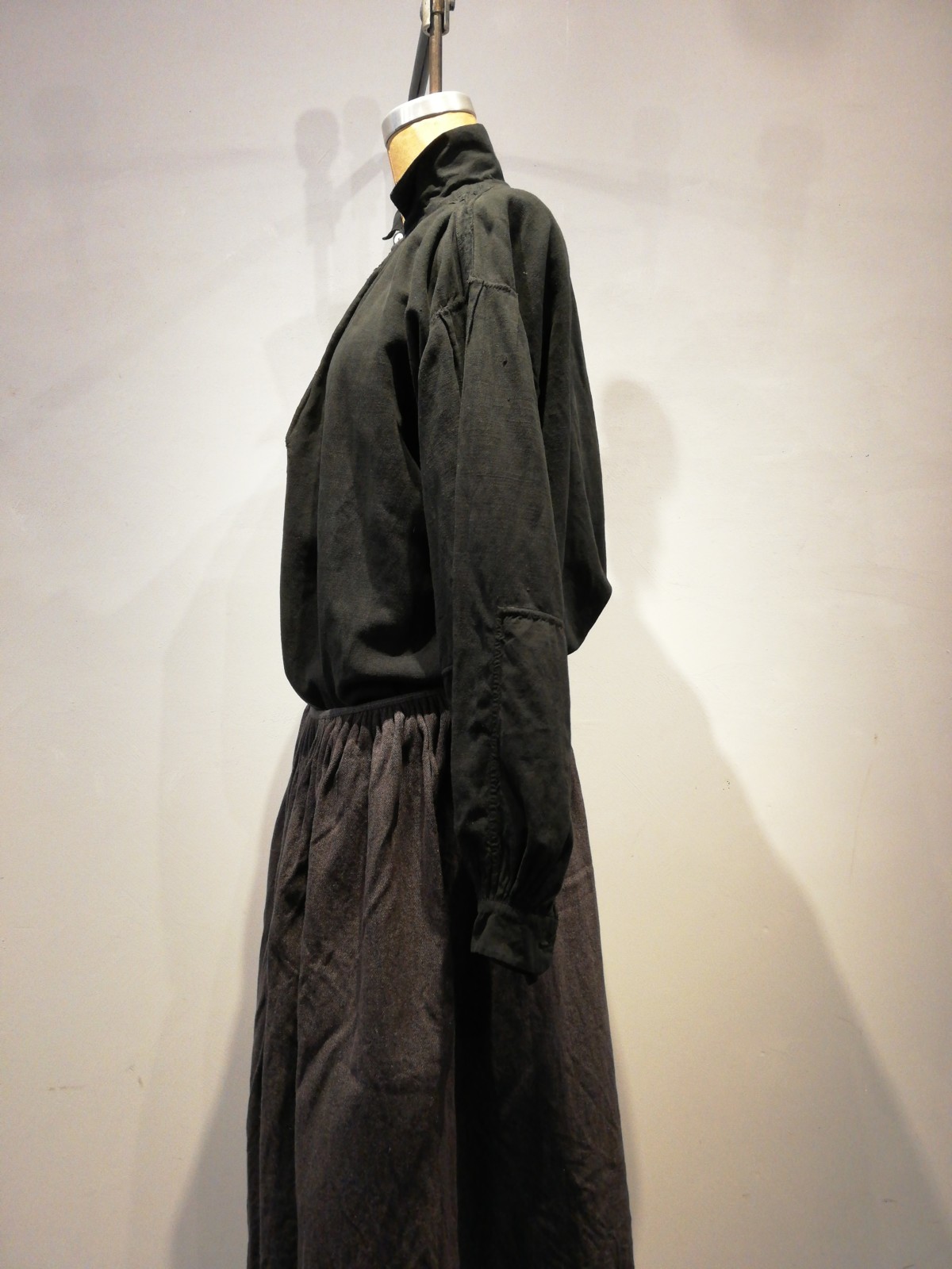 Black-dyed ,french linen, blouse