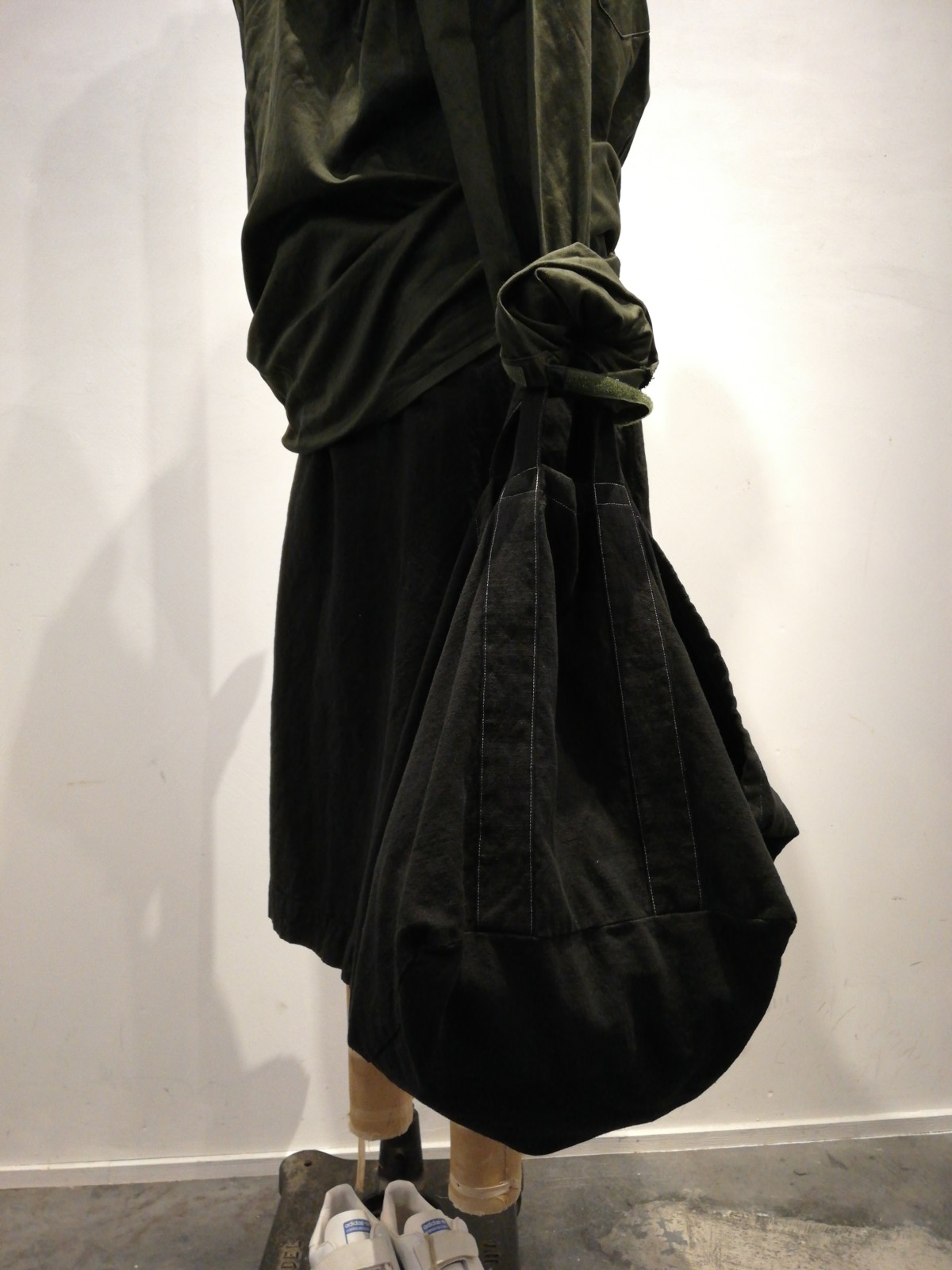 Black-dyed , french linen, BAG, BROWN.remake,