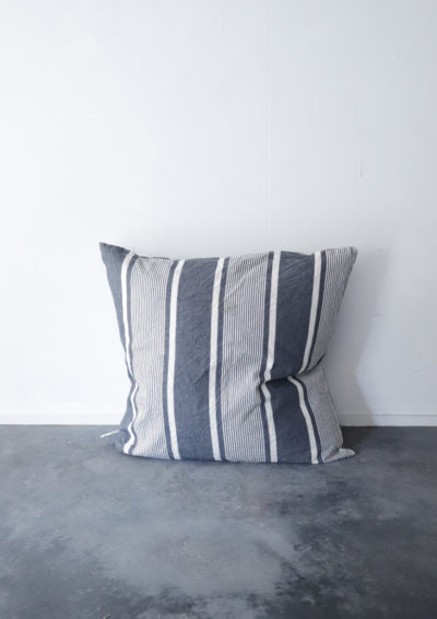 french ticking fabric, BROWN.remake, cushion