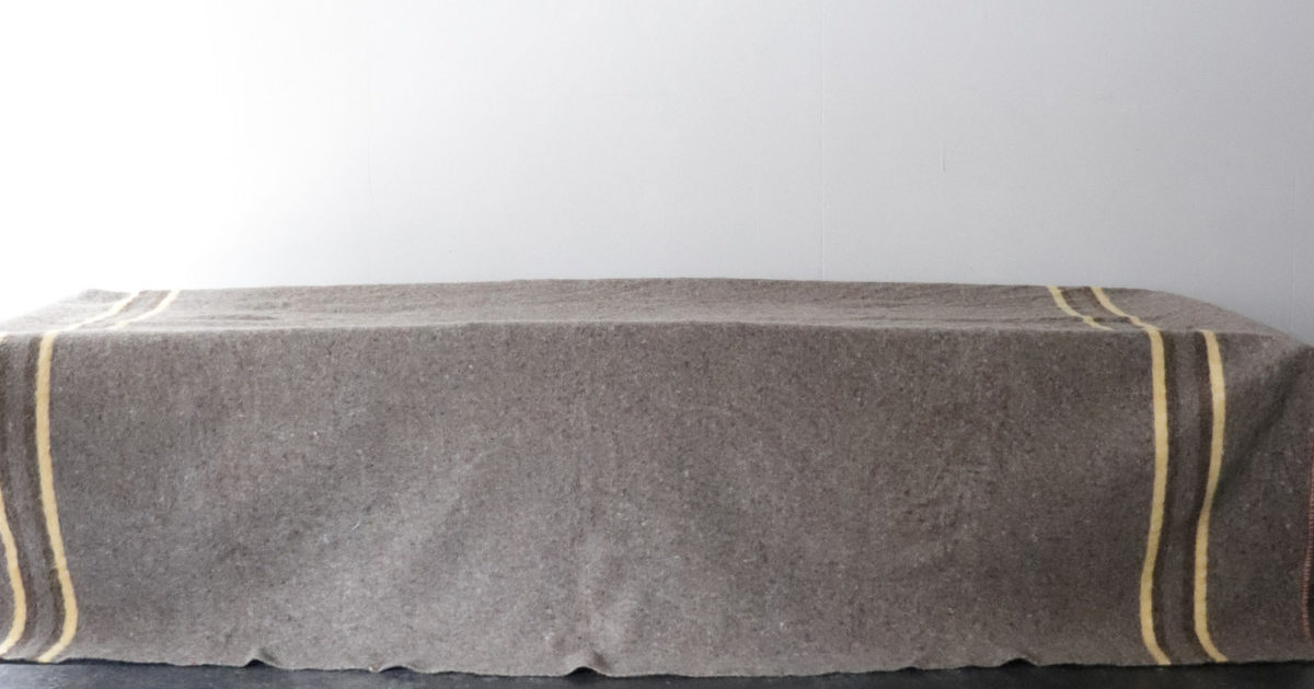 Vintage French military blanket BROWN. 京都 二条新町の生活雑貨店