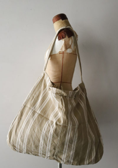 French ticking fabric ,BROWN.remake,bag,France