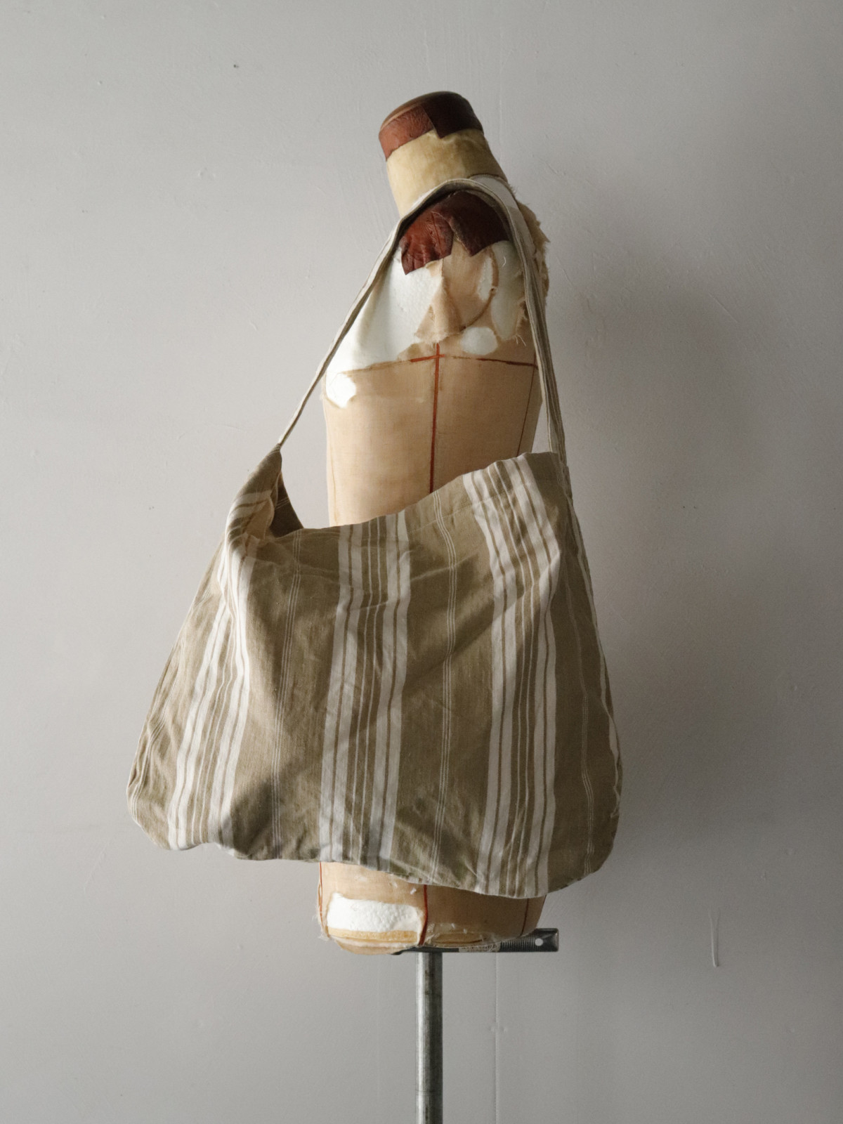 French ticking fabric ,BROWN.remake,bag,France