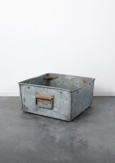 aluminum crate,stacking,England,vintage,factory,industrial