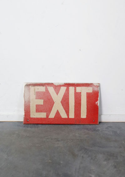 exit sign,wood,vintage,usa