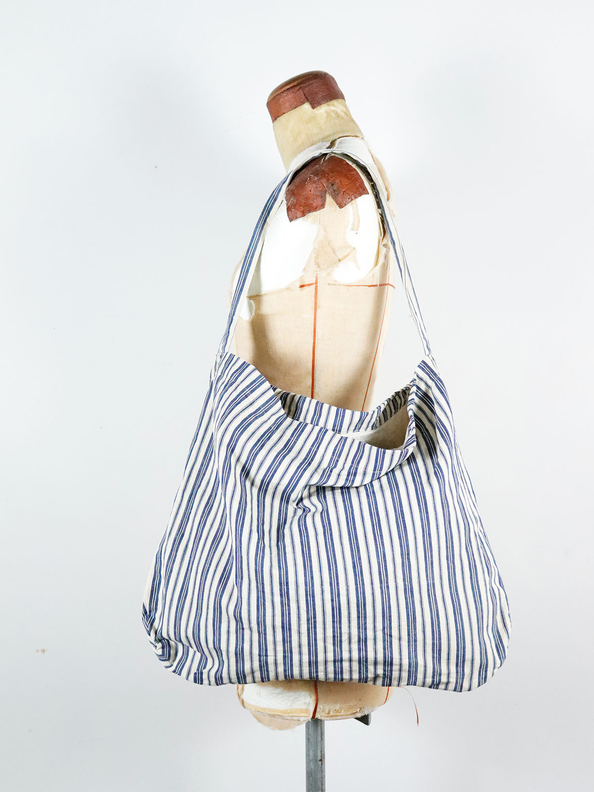 BROWN.remake,bag,vintage,ticking,cotton,USA