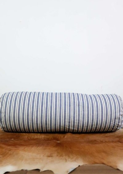 BROWN.remake,cushion,bolster,vintage,ticking,cotton,USA