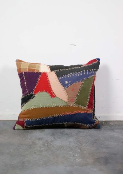 Vintage,crazy quilt,cushion,BROWN.remake,USA