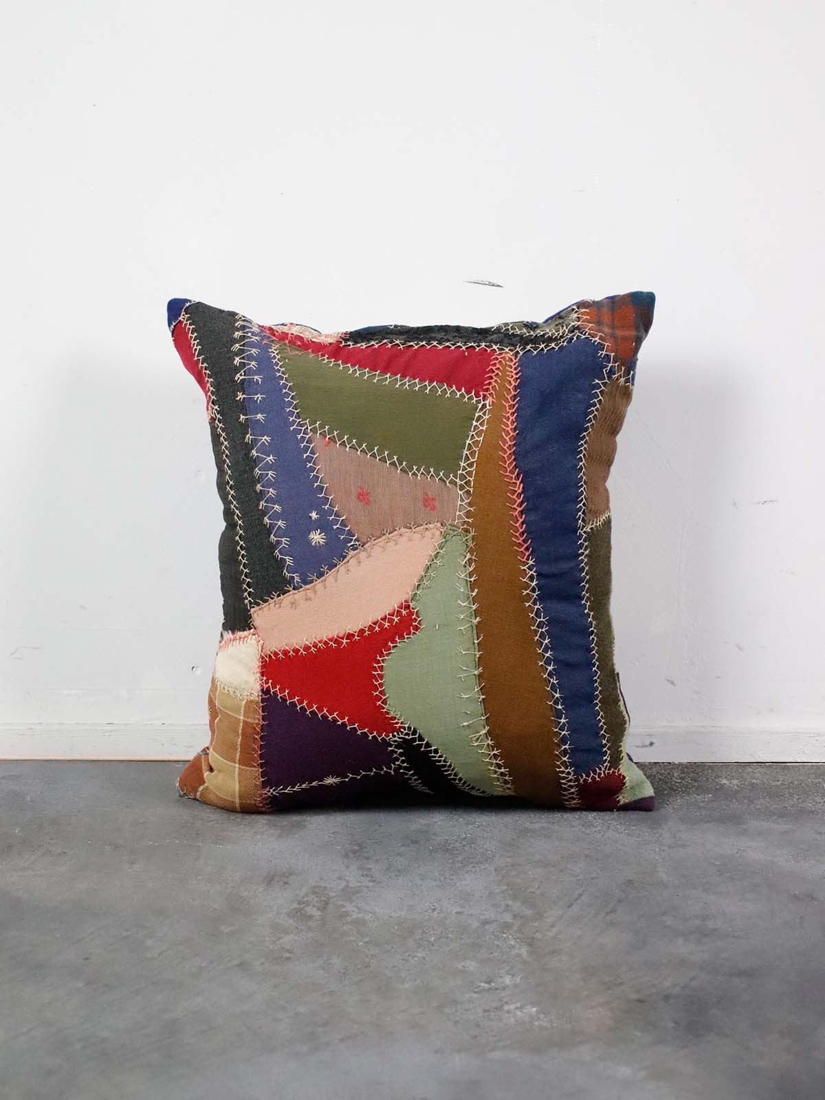 Vintage,crazy quilt,cushion,BROWN.remake,USA