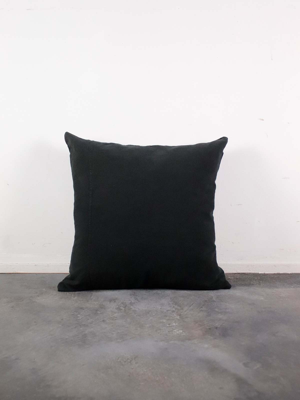 black dyed linen,vintage,french linen,cushion,BROWN,remake