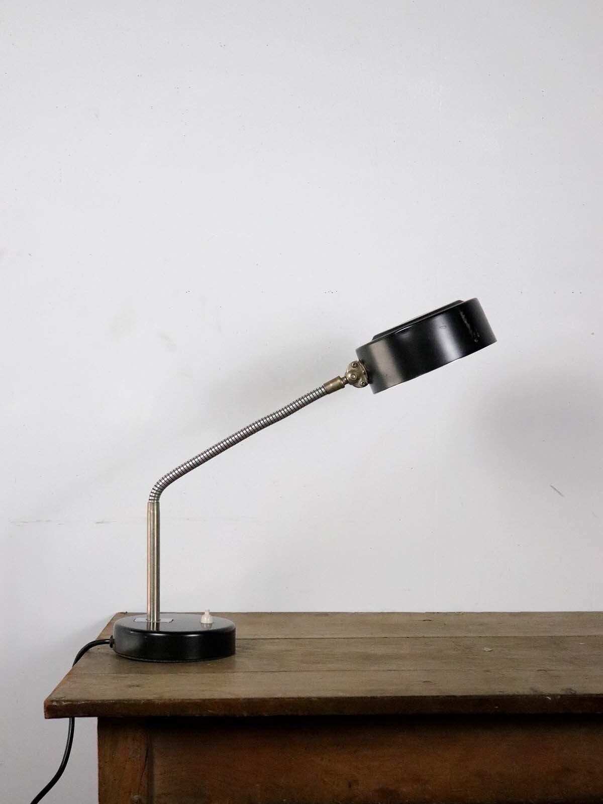 1970's,gooseneck metal lamp, desk lamp,France