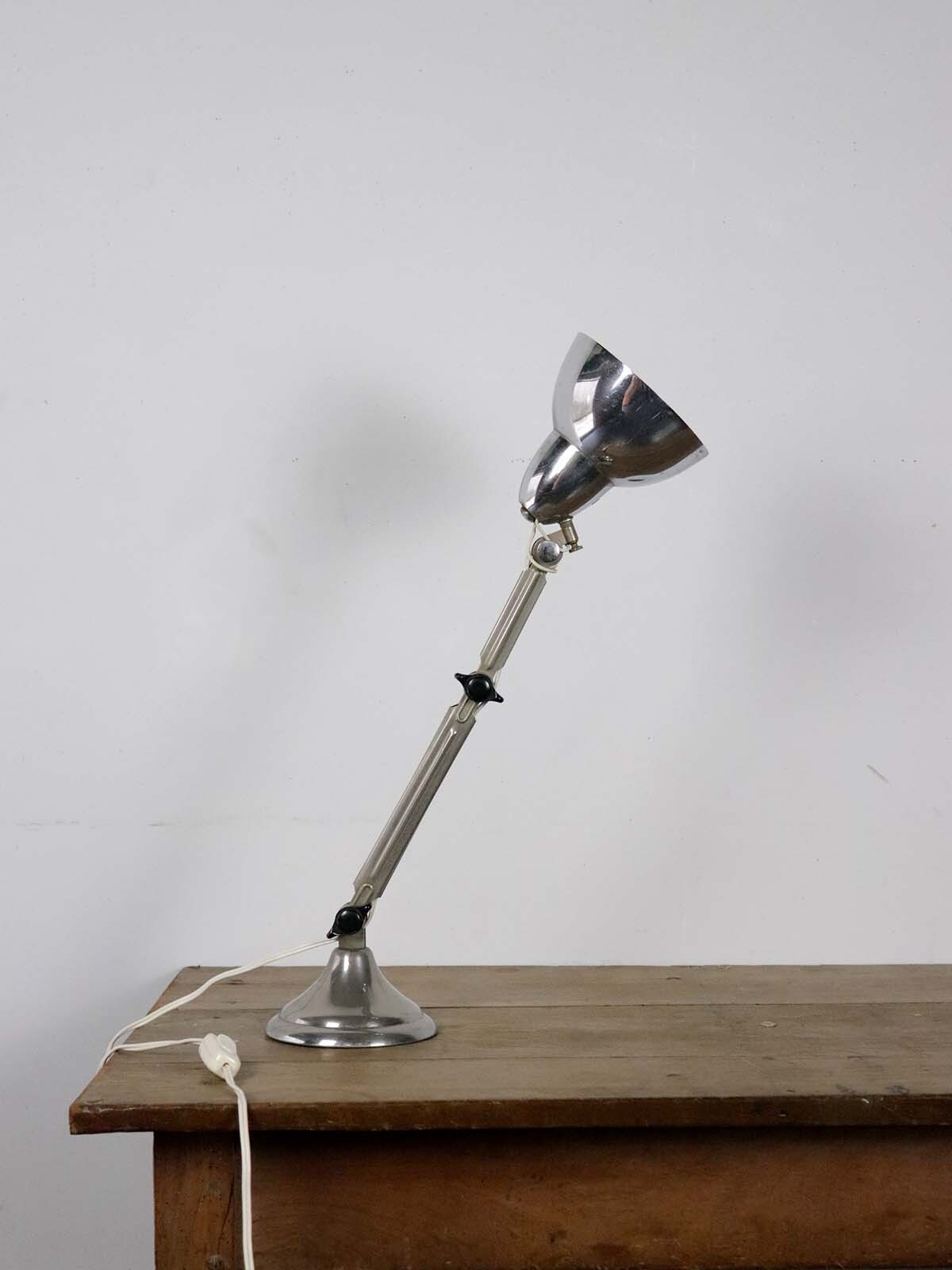 1950's,chrome metal desk lamp,france,vintage