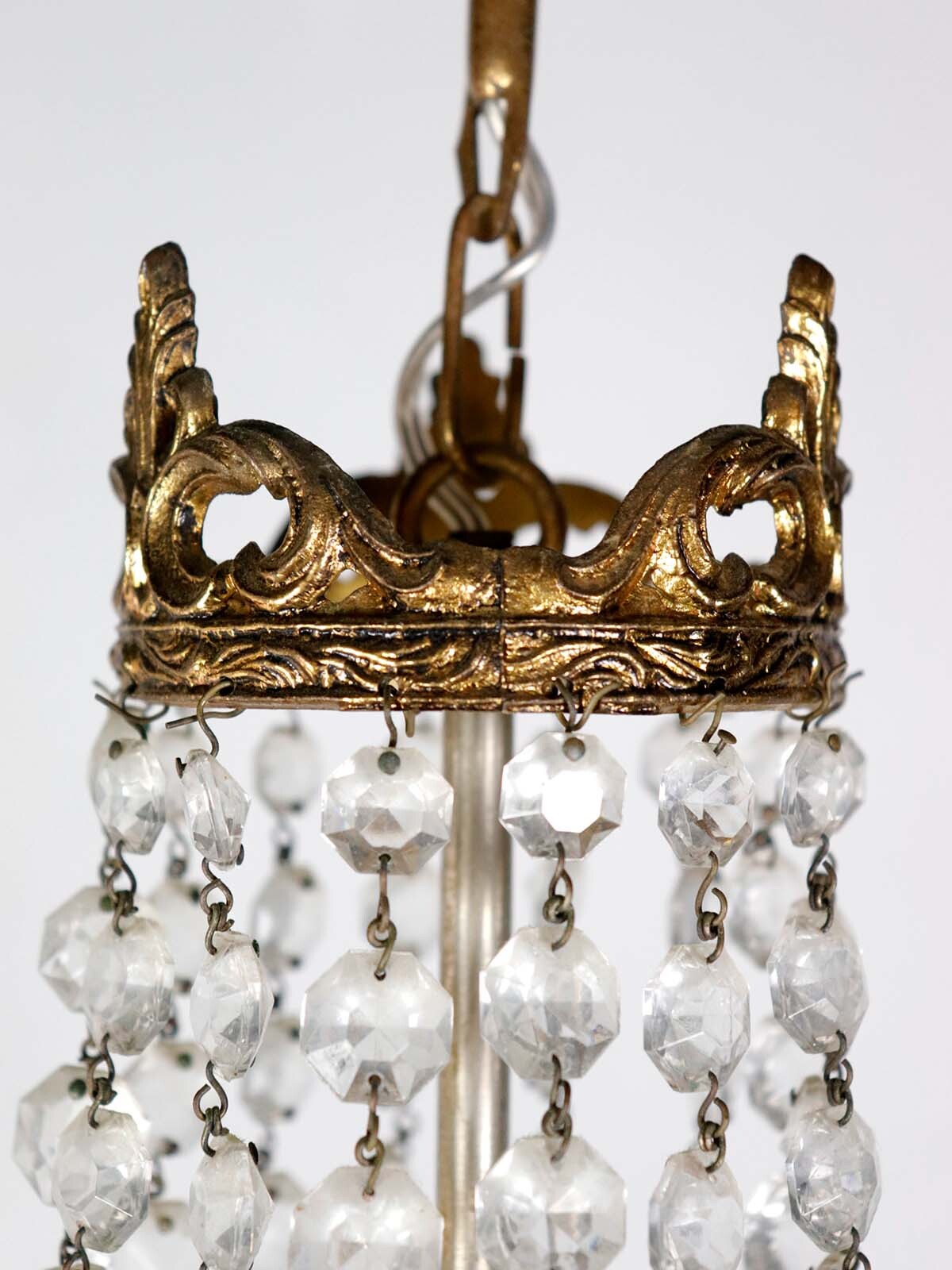 _1930's,crystal chandelier,brass,empire style,france