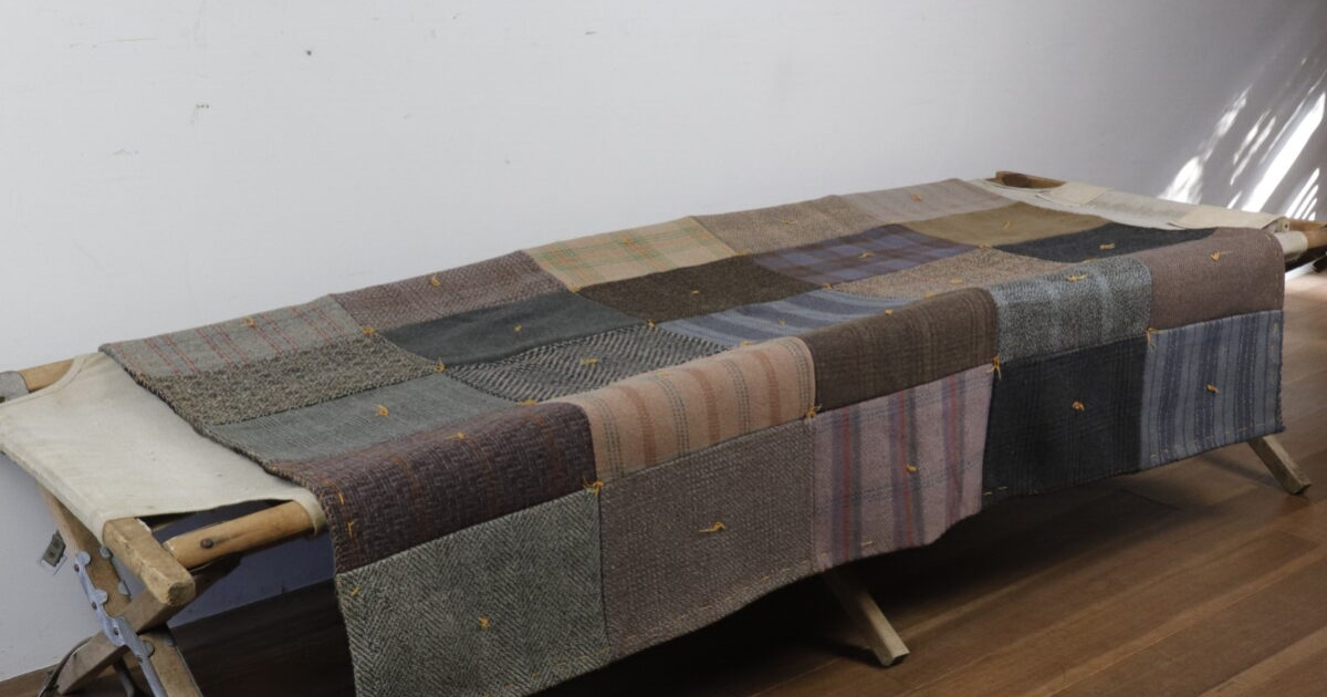 Vintage men's wear patchwork wool quilt – BROWN. | 京都 二条