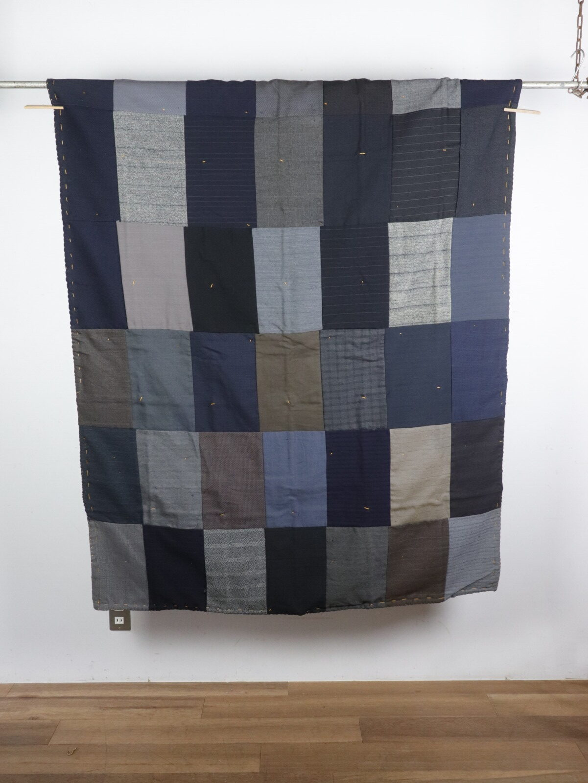 men's wool fabric quilt,patchwork,handmade quilt, vintage, reversible