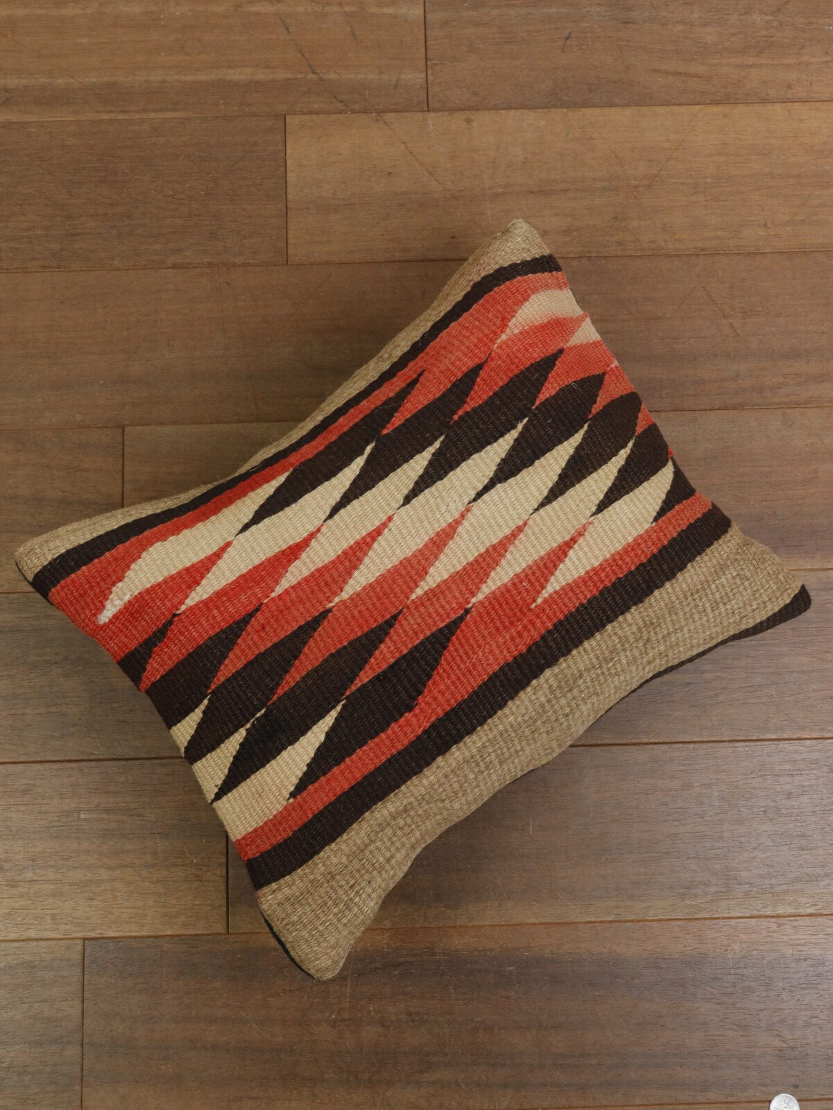 ~1940's,Navajo rug,BROWN.remake,cushion,vintage,USA,Native American