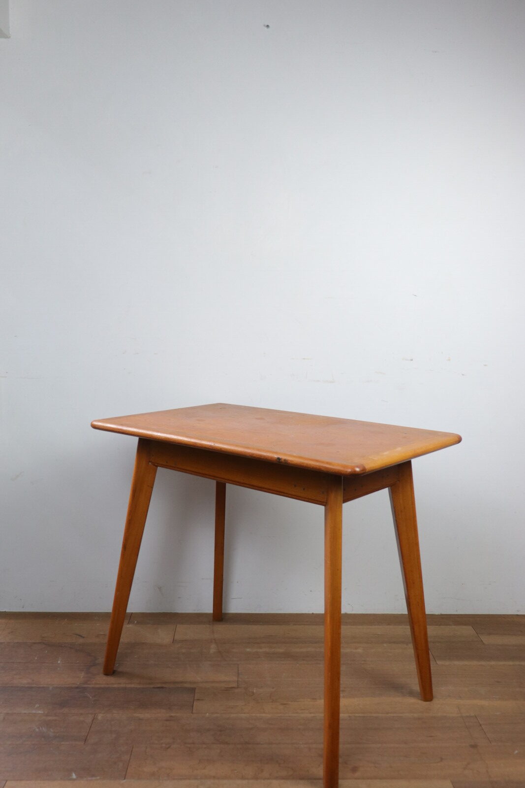 MCM,wood table,small table,France,vintage
