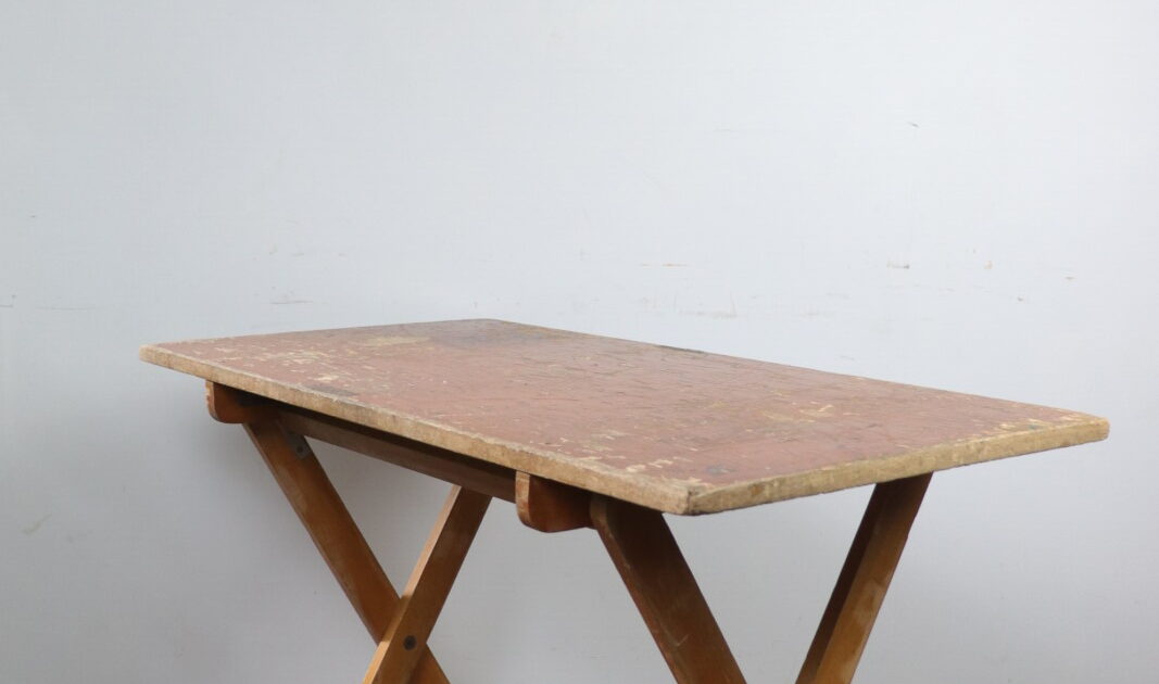 1950's French oak wood folding table – BROWN. | 京都 二条