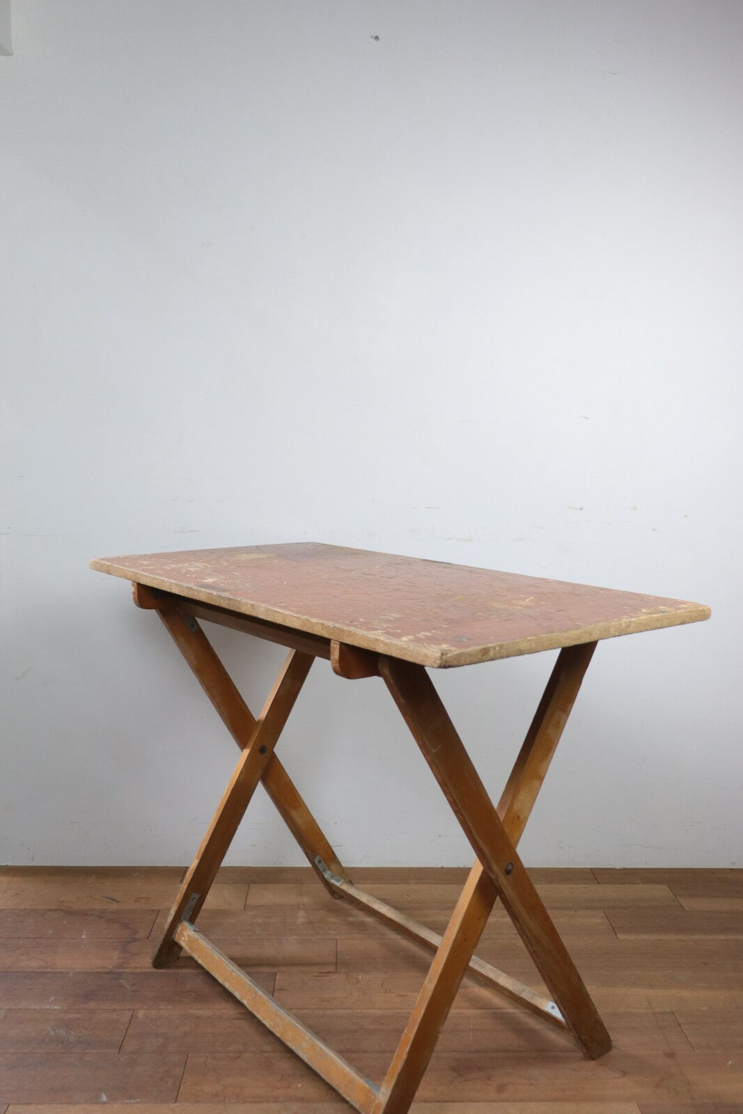 1950's,oak wood folding table, cafe table,French vintage,france