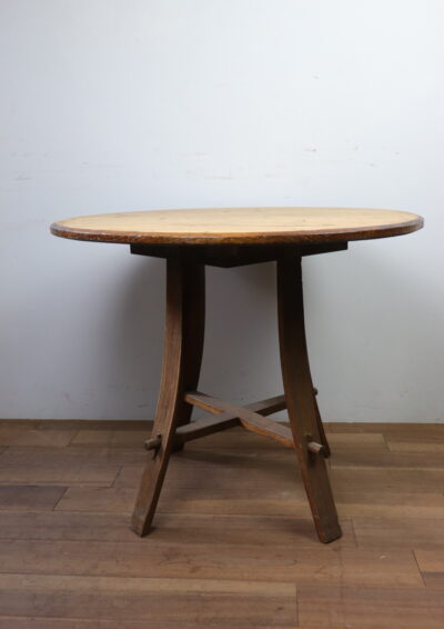 antique,round wood table,france,unique table