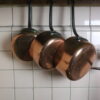 copper pan set of 3,vintage,france,copper pan